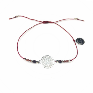 Bransoletka Naturalność z granatami i z okrąglą rozetką