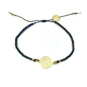 Bransoletka Naturalność spinele z łącznikiem pozłacana