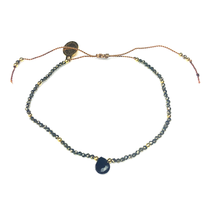 Bransoletka Naturalność piryty z łezką  pozłacana