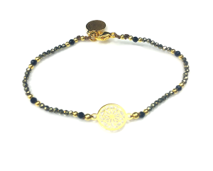 Bransoletka spinel z łącznikiem srebrnym pozłacana II