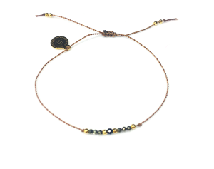 Bransoletka Naturalność z pirytów i spineli pozłacana 