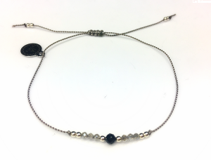 Bransoletka Naturalność  labradoryt i spinel pozłacana