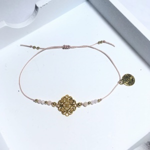 Bransoletka Naturalność z opali z rozetką  pozłacana I