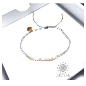 Bransoletka Naturalność opale i labradoryt  pozłacana