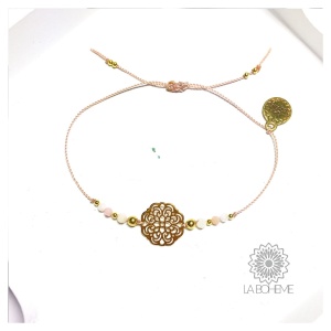 Bransoletka Naturalność z opali z rozetką  pozłacana  II