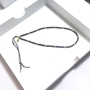 Bransoletka ze szkła japońskiego na nogę kostkę czarno-złota II