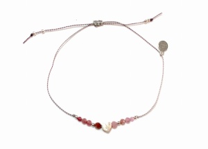 Bransoletka Naturalność z serduszkiem różowy turmalin 