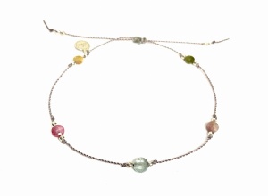 Bransoletka Naturalność turmaliny na szarości 