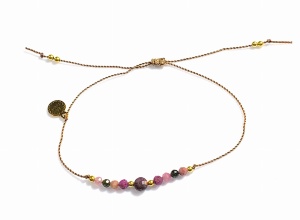 Bransoletka Naturalność z turmalinów  złocona