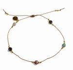 Bransoletka Naturalność z turmalinów  beż złocona