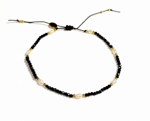 Bransoletka Naturalność spinel z perłami perły złocona