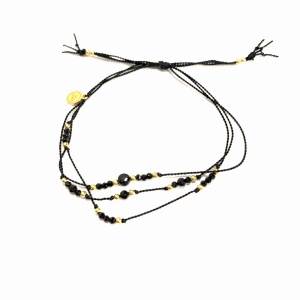 Bransoletka Naturalność potrójna spinele złocona