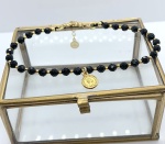 Bransoletka Naturalność czarny turmalin moneta złote