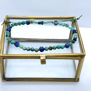 Bransoletka  Naturalność turkus i lapis lazuli granat  złota 