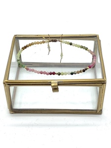 Bransoletka Naturalność turmalin tęczowy 2,5mm złota