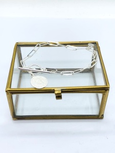 Bransoletka gruby łańcuch z monetą srebrny