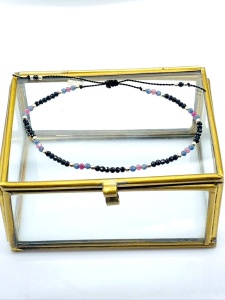 Bransoletka Naturalność  spinel szafir i rubin srebrna