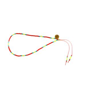 Bransoletka ze szkła japońskiego na nogę kostkę czerwono turkusowa