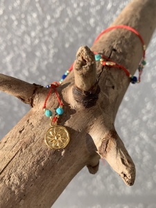 Naszyjnik Naturalność  Słońce turkus koral  lapis czerwony złocony