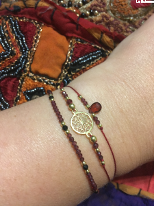 Bransoletka Naturalność z granatów pozłacana